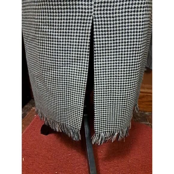 B10 Harve Bernard Sport Maxie Wool Skirt Houndstooth Fringe Sz 8 Lined - Picture 6 of 9